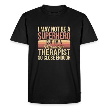 Funny massage therapy design - Men's Premium Organic T-Shirt - black - Front - Nico (187cm)