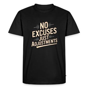 No excuses Mindset Motivational Saying - Men's Premium Organic T-Shirt - black - Front - Nico (187cm)