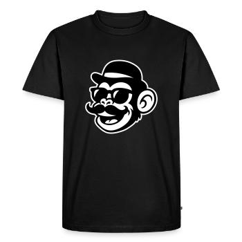 Singe Sir Moustache - T-shirt Premium bio Homme - noir - Devant - Nico (187cm)