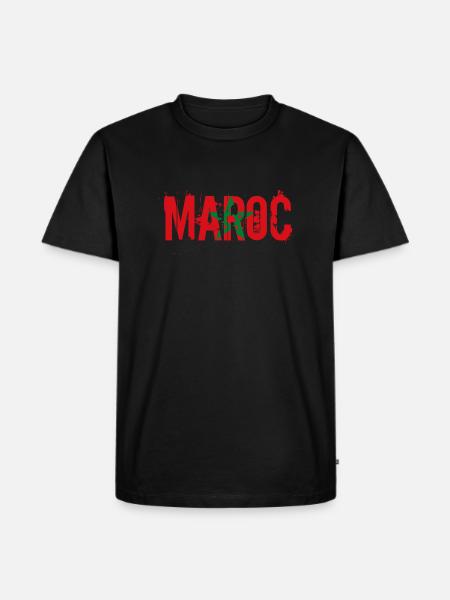 logo_flag_grunge_maroc - Men's Premium Organic T-Shirt - black