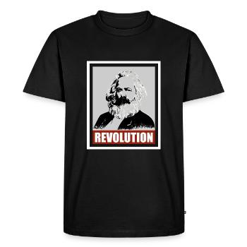 Karl Marx, révolution, communisme, socialisme! - T-shirt Premium bio Homme - noir - Devant - Nico (187cm)
