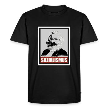 Marx, Sozialismus, Antikapitalismus, Revolution - Männer Premium Bio T-Shirt - Schwarz - Vorne - Nico (187cm)