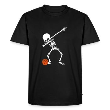 Joueur de basket-ball squelette Dabbender - T-shirt Premium bio Homme - noir - Devant - Nico (187cm)