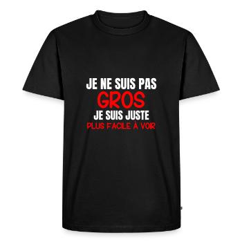 Je ne suis pas gros - Humour - T-shirt Premium bio Homme - noir - Devant - Nico (187cm)
