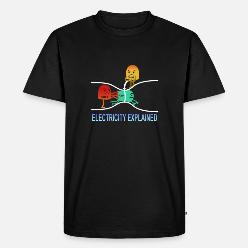 electricity explained Elektrik Ohm Volt Geschenk - Männer Premium Bio T-Shirt - Schwarz
