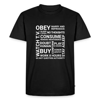 OBEY - Men's Premium Organic T-Shirt - black - Front - Nico (187cm)