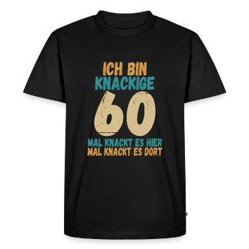 Ich bin knackige 60 Jahre alt - Männer Premium Bio T-Shirt - Schwarz - Vorne - Nico (187cm)