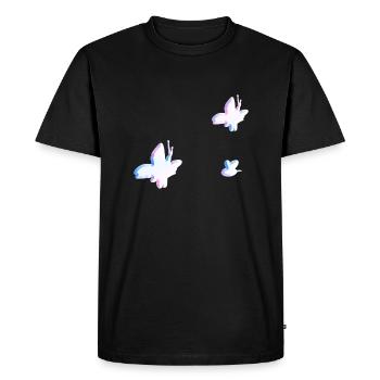 symbols pink three butterfly bee animals - Men's Premium Organic T-Shirt - black - Front - Nico (187cm)