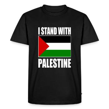 I stand with palestine - T-shirt Premium bio Homme - noir - Devant - Nico (187cm)