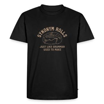 Synonym Rolls Just Like Grammar Used To Make - Men's Premium Organic T-Shirt - black - Front - Nico (187cm)