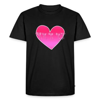 heart grinding pink symbol love - Men's Premium Organic T-Shirt - black - Front - Nico (187cm)