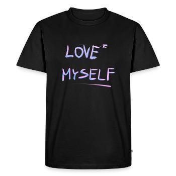 Moi-même, ligne d’amour de soi - T-shirt Premium bio Homme - noir - Devant - Nico (187cm)