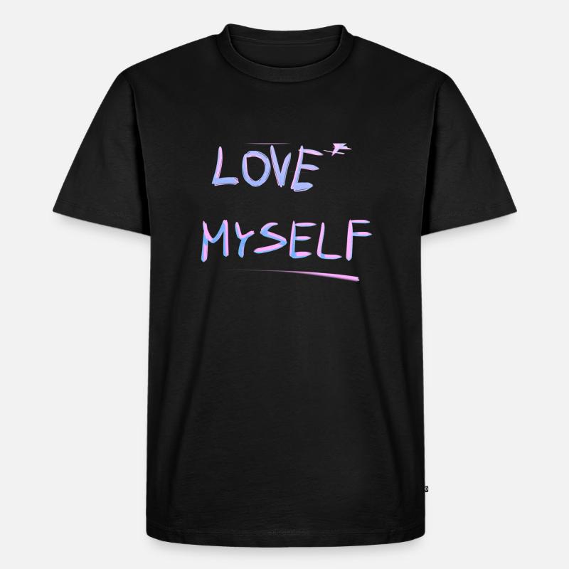 ich mich selbstliebe linie - Männer Premium Bio T-Shirt - Schwarz