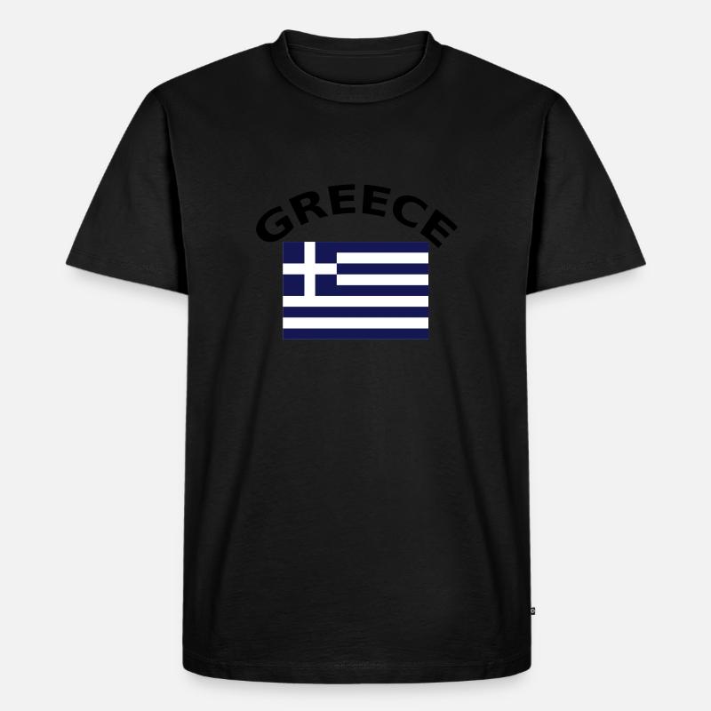 Grèce, Grèce, drapeau, drapeau - T-shirt Premium bio Homme - noir