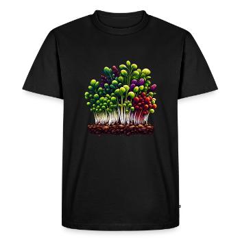 Micro-pousses Agriculture Pousses végétaliennes - T-shirt Premium bio Homme - noir - Devant - Nico (187cm)