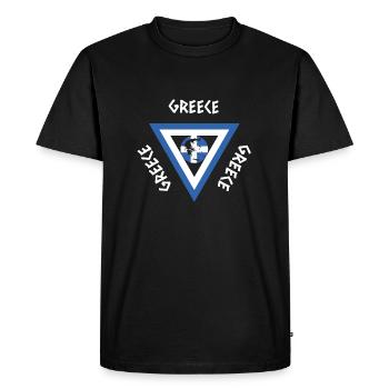 Greece flag triangle Athens Crete Kos - Men's Premium Organic T-Shirt - black - Front - Nico (187cm)