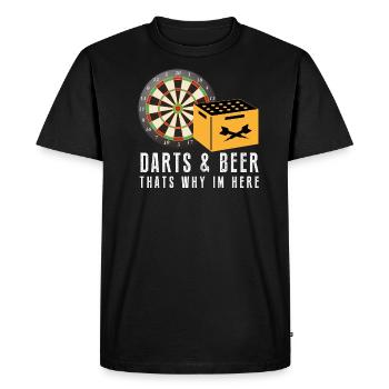 Darts Evolution Dart Sport Bullseye fun gift - Men's Premium Organic T-Shirt - black - Front - Nico (187cm)