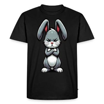 lapin lièvre lièvres heurtoir à longues oreilles mâle - T-shirt Premium bio Homme - noir - Devant - Nico (187cm)