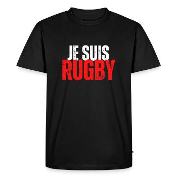 Je Suis Rugby cadeau humour rugby - T-shirt Premium bio Homme - noir - Devant - Nico (187cm)