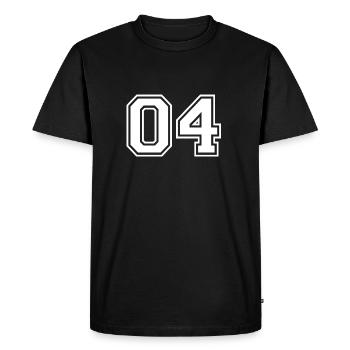 04 - College Style Sportswear - Jersey motif - Men's Premium Organic T-Shirt - black - Front - Nico (187cm)