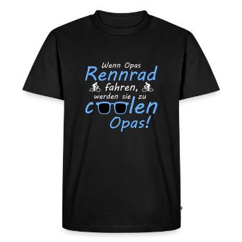 Rennrad Opas - Männer Premium Bio T-Shirt - Schwarz - Vorne - Nico (187cm)
