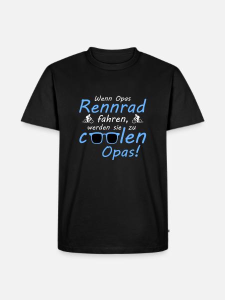 Rennrad Opas - Männer Premium Bio T-Shirt - Schwarz