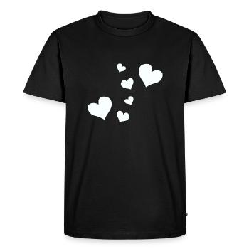hearts pattern heart symbols - Men's Premium Organic T-Shirt - black - Front - Nico (187cm)