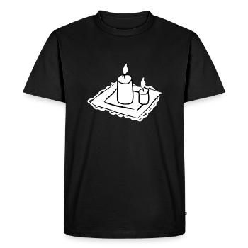 Candles Symbol Light Fire - Men's Premium Organic T-Shirt - black - Front - Nico (187cm)