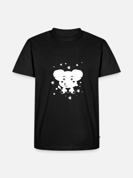 kleiner Elefant - Zootiere - Tierfreund - Männer Premium Bio T-Shirt - Schwarz