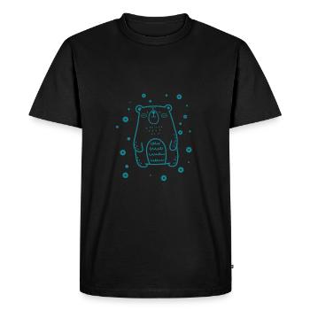 fat, cute bear - Men's Premium Organic T-Shirt - black - Front - Nico (187cm)
