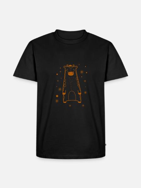 funny giraffe - Men's Premium Organic T-Shirt - black
