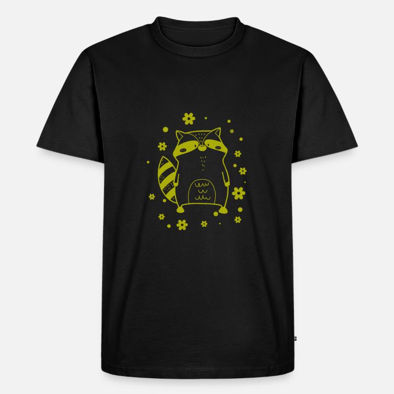 lustiger Waschbär - Männer Premium Bio T-Shirt - Schwarz