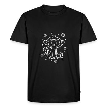 Petit bébé singe drôle - T-shirt Premium bio Homme - noir - Devant - Nico (187cm)