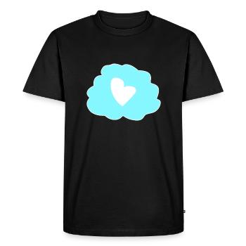 Icône de cœur de pensée nuageuse - T-shirt Premium bio Homme - noir - Devant - Nico (187cm)