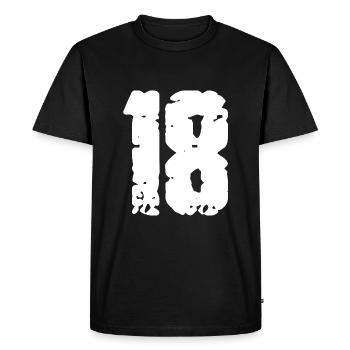 18 Nombre Vintage - T-shirt Premium bio Homme - noir - Devant - Nico (187cm)