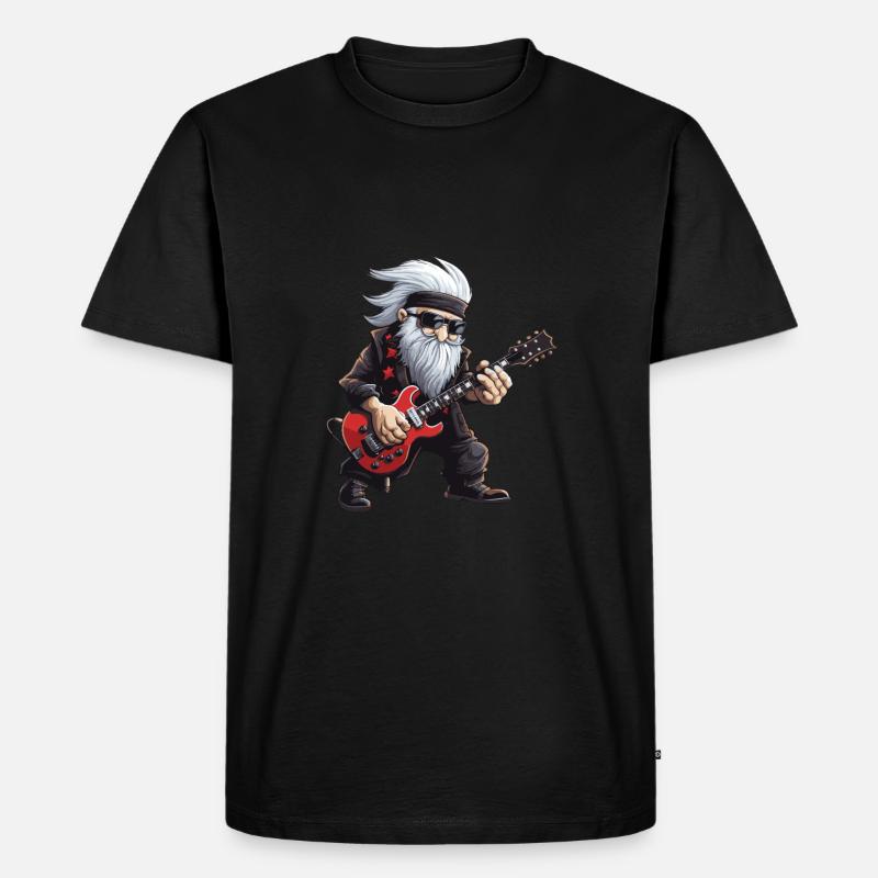 Weihnachtsmann Gitarre Santa - Männer Premium Bio T-Shirt - Schwarz