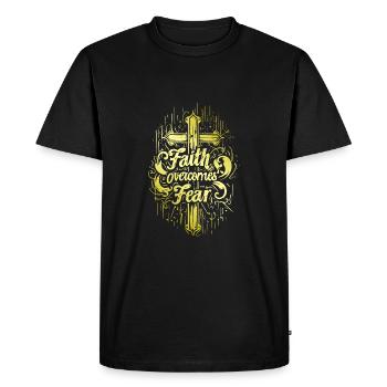 Foi sur la peur Verset biblique Verset biblique Jésus - T-shirt Premium bio Homme - noir - Devant - Nico (187cm)