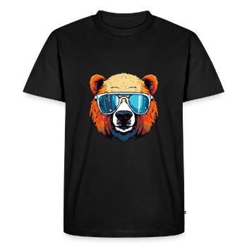 tête d’ours polaire ours polaire cool - T-shirt Premium bio Homme - noir - Devant - Nico (187cm)