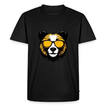Portrait Tête De Panda Cool - T-shirt Premium bio Homme - noir - Devant - Nico (187cm)