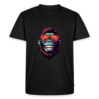 Gorilla Head Portrait Funny Party - Men's Premium Organic T-Shirt - black - Front - Nico (187cm)