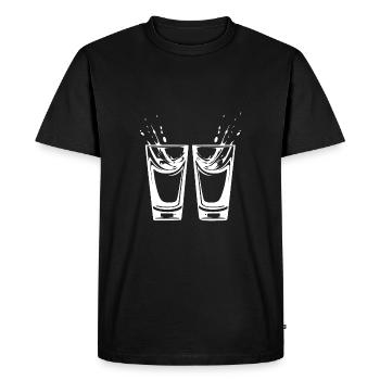 Tequila Glass - Men's Premium Organic T-Shirt - black - Front - Nico (187cm)