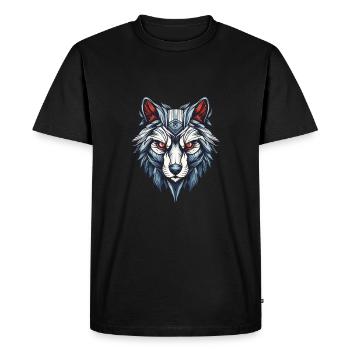 Portrait de loup - T-shirt Premium bio Homme - noir - Devant - Nico (187cm)