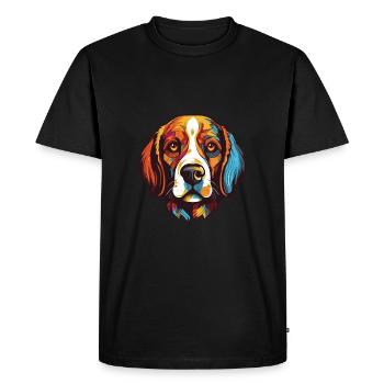 Beagle Dog Portrait - Men's Premium Organic T-Shirt - black - Front - Nico (187cm)