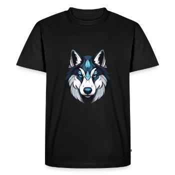 Portrait de chien husky - T-shirt Premium bio Homme - noir - Devant - Nico (187cm)