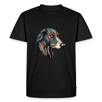 Greyhound Dog Portrait - Men's Premium Organic T-Shirt - black - Front - Nico (187cm)