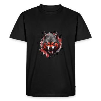 Wolf Head Symbol Animal - Men's Premium Organic T-Shirt - black - Front - Nico (187cm)