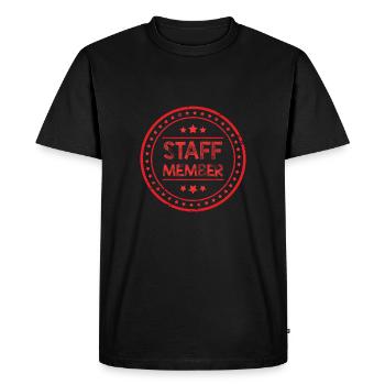 Staff Member - Men's Premium Organic T-Shirt - black - Front - Nico (187cm)