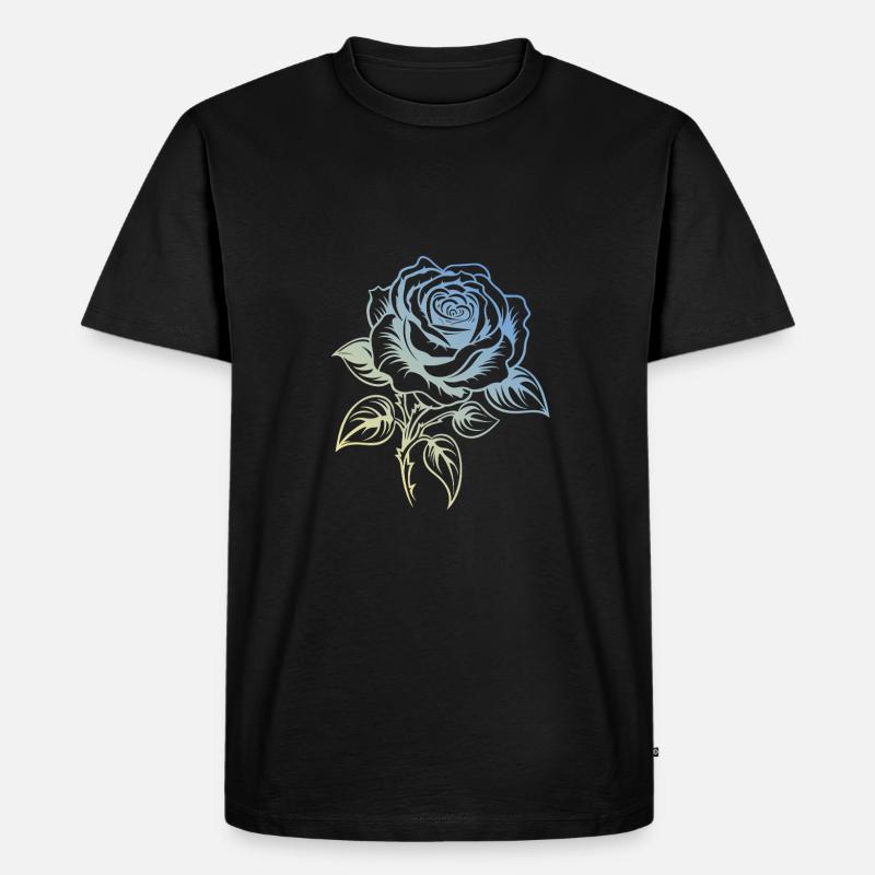 Rose Liebe - Männer Premium Bio T-Shirt - Schwarz
