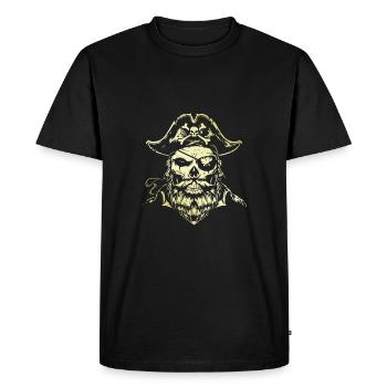 Crâne de pirate - T-shirt Premium bio Homme - noir - Devant - Nico (187cm)