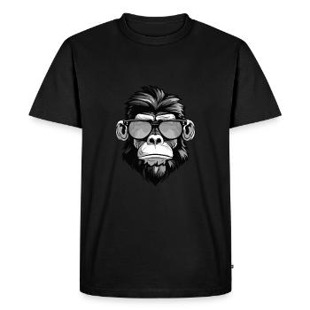 Monkey Head Portrait Cool - Men's Premium Organic T-Shirt - black - Front - Nico (187cm)